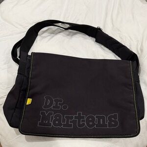 Dr. Martens Black Messenger Bag with Yellow Accent